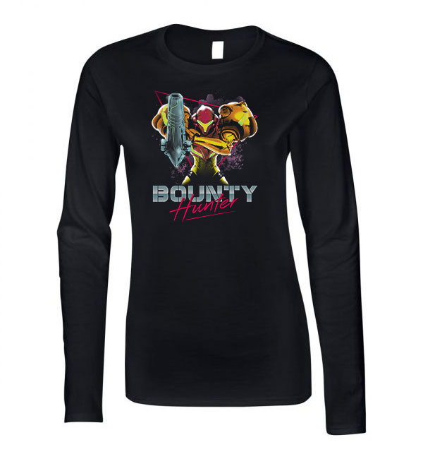 metroid Fekete Női Hosszú Ujjú Póló