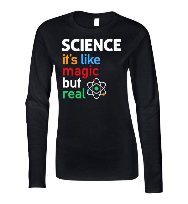 science tudomány  Fekete Női Hosszú Ujjú Póló