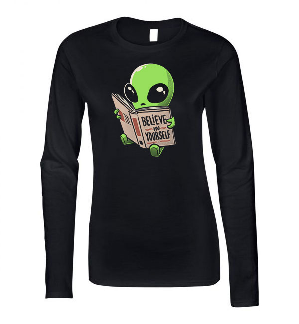 ufo believe in yourself Fekete Női Hosszú Ujjú Póló
