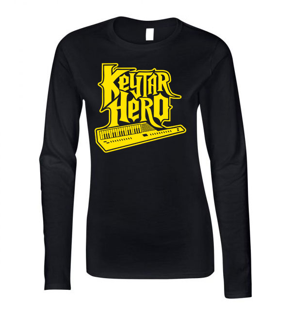 keytar hero billentyű hangszer Fekete Női Hosszú Ujjú Póló