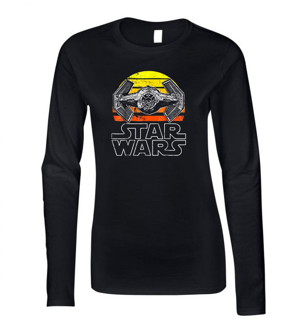 star wars tie fighter Fekete Női Hosszú Ujjú Póló