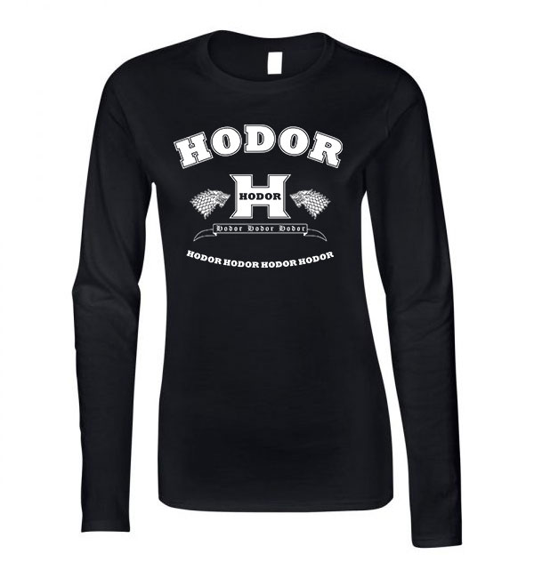 hodor trónok harca game of thrones Fekete Női Hosszú Ujjú Póló