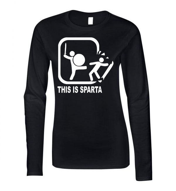 this is sparta ez itt sparta Fekete Női Hosszú Ujjú Póló