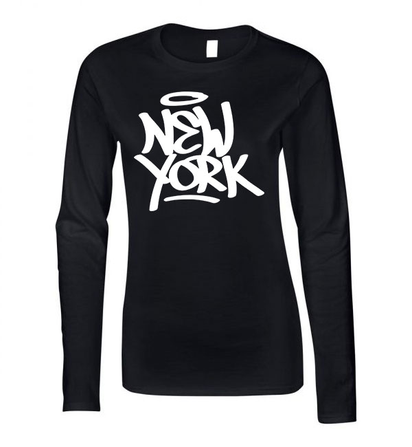 new york Fekete Női Hosszú Ujjú Póló