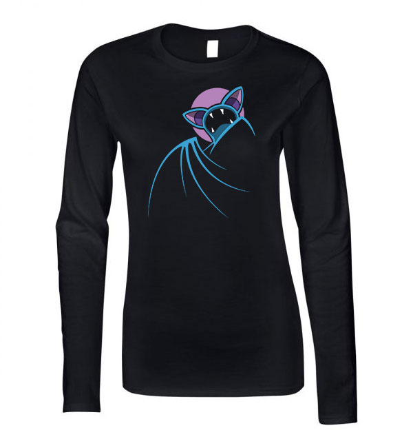 zubat pokemon Fekete Női Hosszú Ujjú Póló