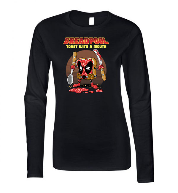 deadpool kenyér Fekete Női Hosszú Ujjú Póló