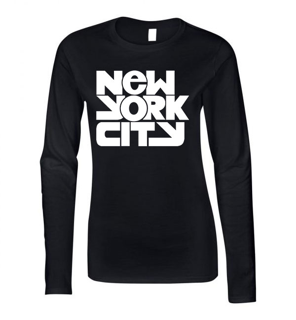 new york city Fekete Női Hosszú Ujjú Póló