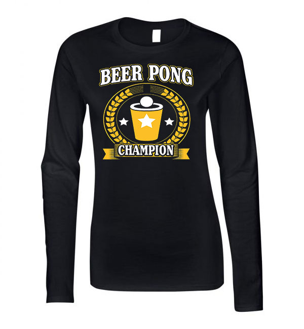 sörpong beer pong Fekete Női Hosszú Ujjú Póló