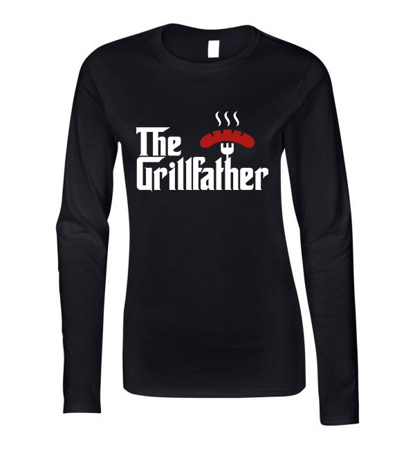 grill grillezés Fekete Női Hosszú Ujjú Póló