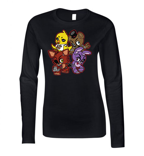 five nights at freddy's Fekete Női Hosszú Ujjú Póló