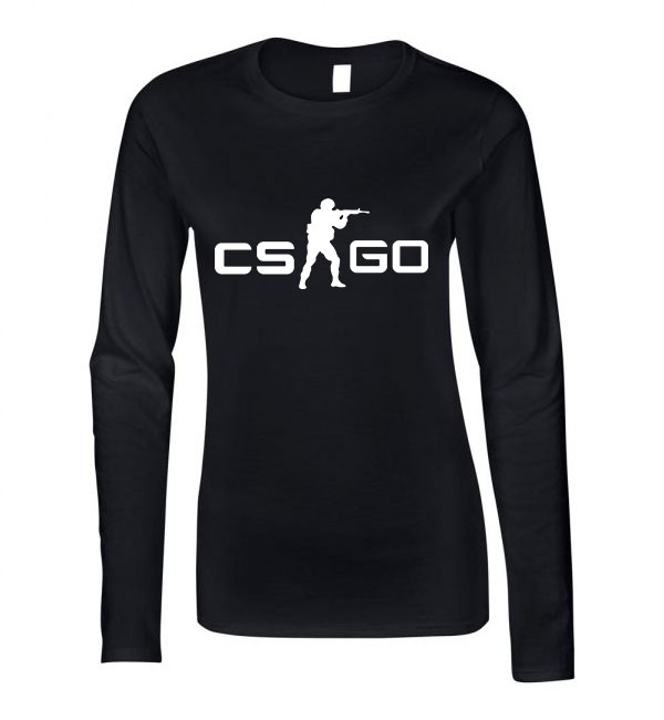 counter strike cs go Fekete Női Hosszú Ujjú Póló