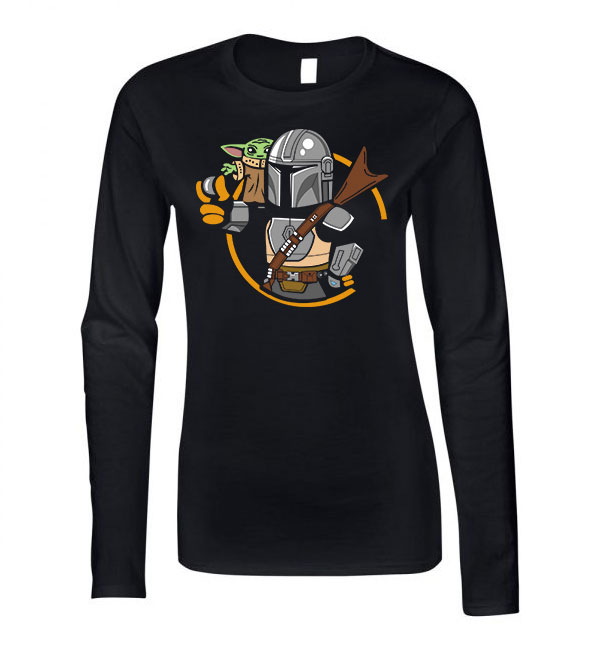 the mandalorian baba yoda baby yoda Fekete Női Hosszú Ujjú Póló