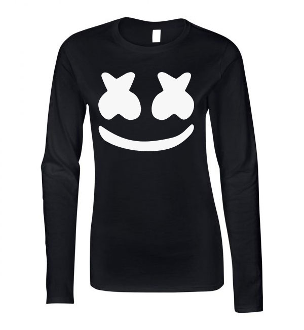 marshmello Fekete Női Hosszú Ujjú Póló