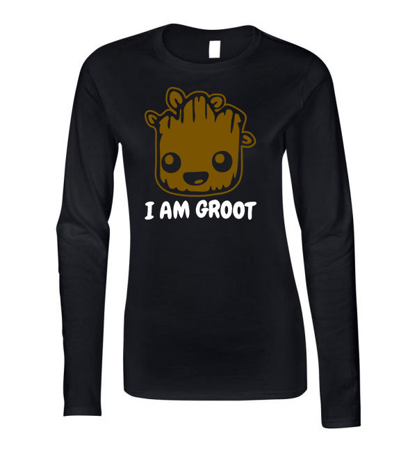 i am groot Fekete Női Hosszú Ujjú Póló