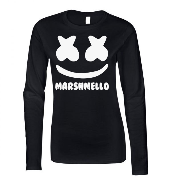 marshmello Fekete Női Hosszú Ujjú Póló