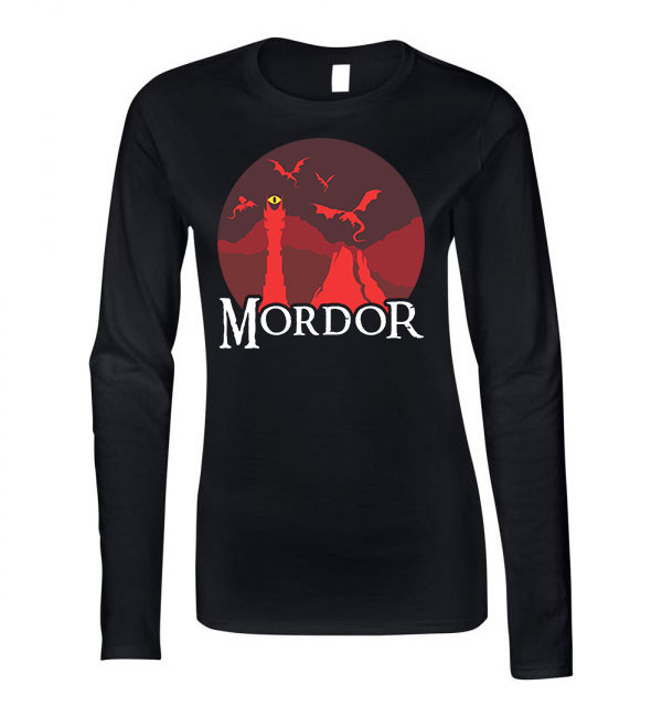 lord of the rings gyűrűk ura mordor Fekete Női Hosszú Ujjú Póló