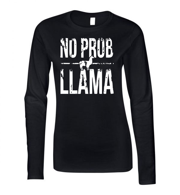 no probllama láma Fekete Női Hosszú Ujjú Póló