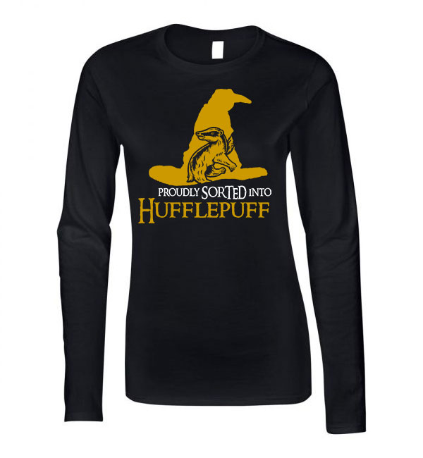 hugrabug harry potter Fekete Női Hosszú Ujjú Póló