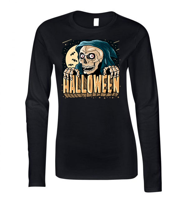 Halloween Fekete Női Hosszú Ujjú Póló