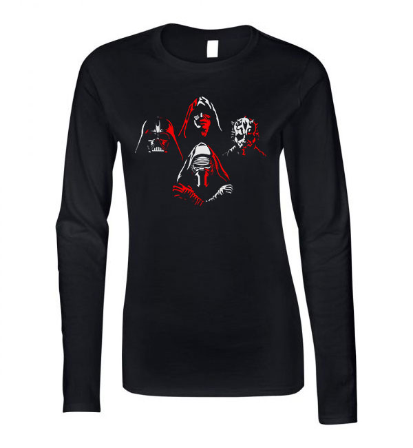 darth vader kylo ren darth maul emperor star wars sith Fekete Női Hosszú Ujjú Póló