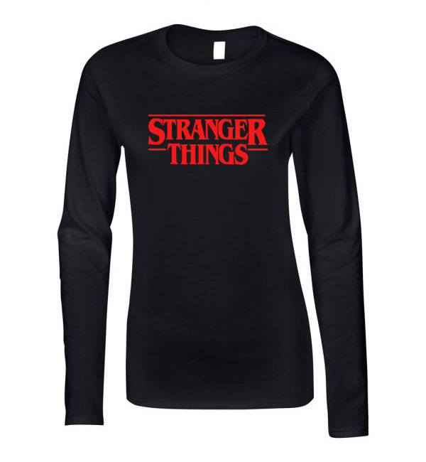 stranger things Fekete Női Hosszú Ujjú Póló