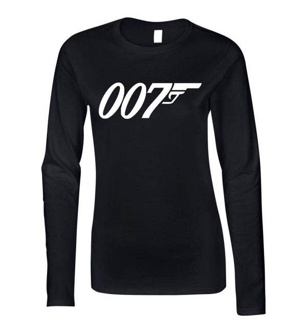 james bond 007 Fekete Női Hosszú Ujjú Póló