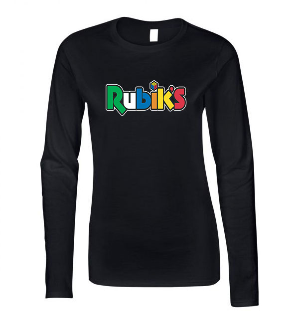 rubik kocka Fekete Női Hosszú Ujjú Póló