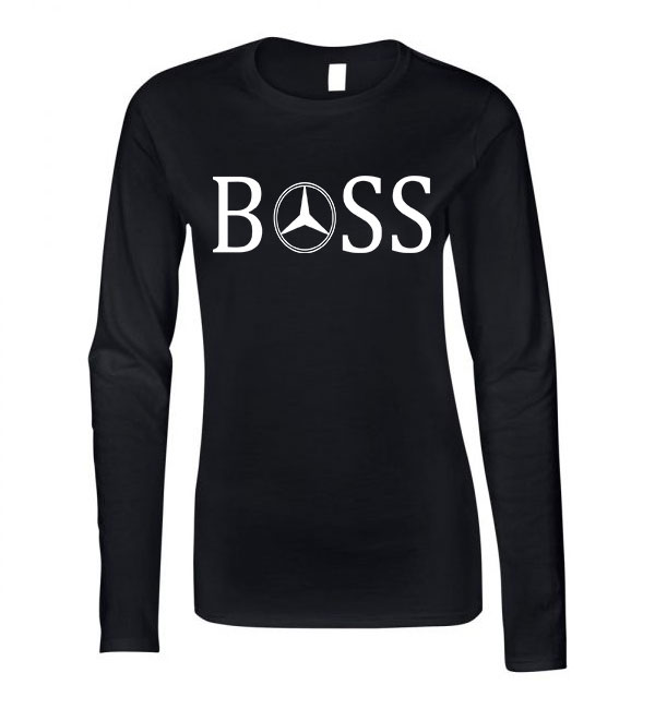 boss mercedes Fekete Női Hosszú Ujjú Póló