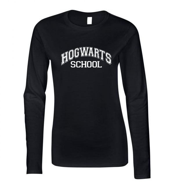 harry potter roxfort hogwarts Fekete Női Hosszú Ujjú Póló
