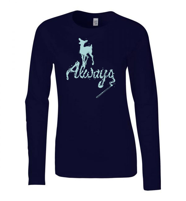 harry potter expecto patronum patronus Sötétkék Női Hosszú Ujjú Póló