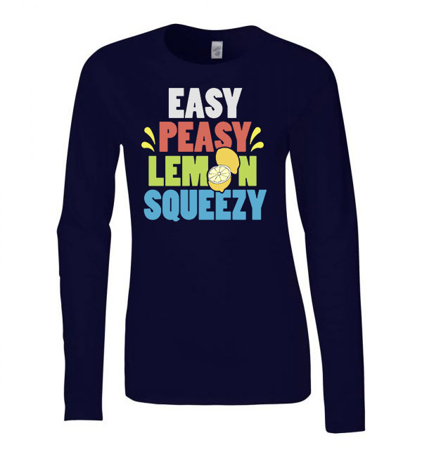 easy peasy lemon squeezy Sötétkék Női Hosszú Ujjú Póló