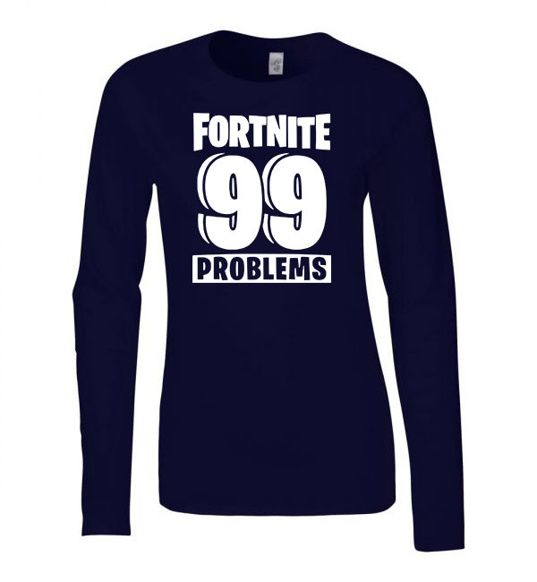 fortnite gamer Sötétkék Női Hosszú Ujjú Póló
