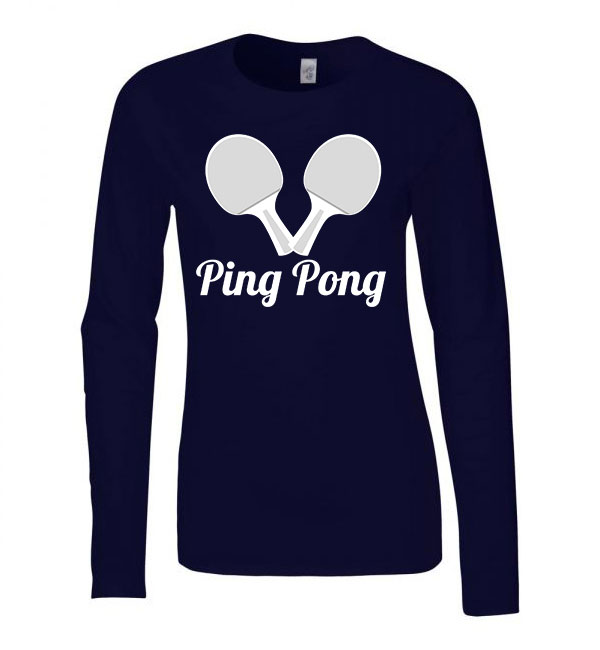 ping pong Sötétkék Női Hosszú Ujjú Póló