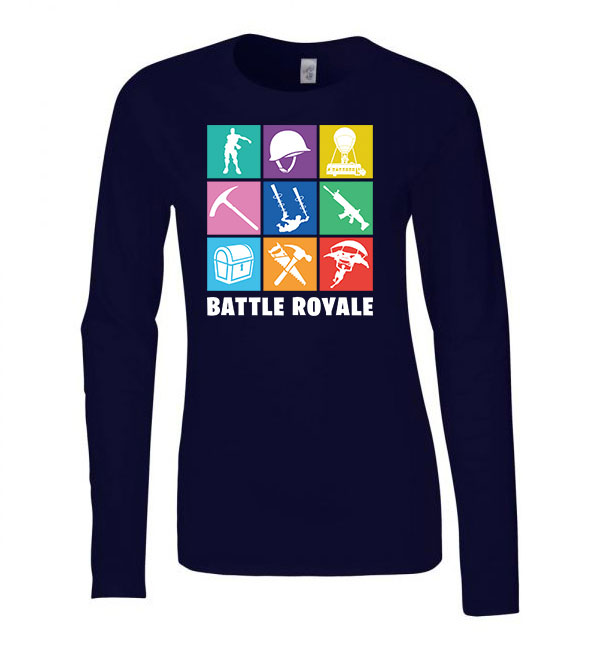 fortnite emote Sötétkék Női Hosszú Ujjú Póló