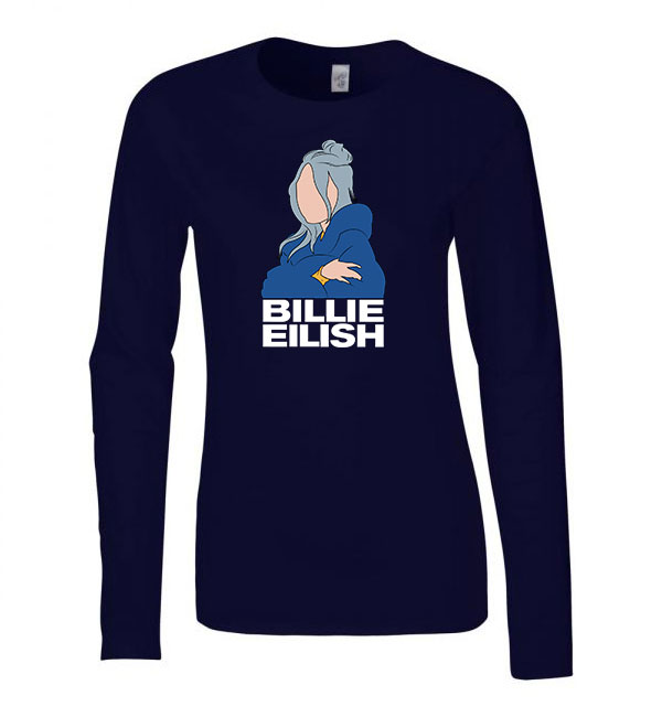 billie eilish Sötétkék Női Hosszú Ujjú Póló