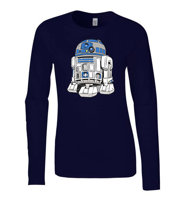 r2d2 star wars Sötétkék Női Hosszú Ujjú Póló