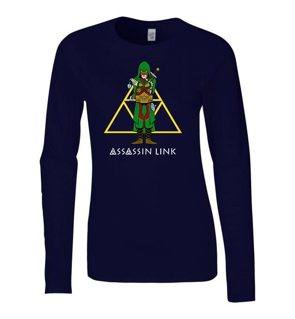 assasin creed zelda link Sötétkék Női Hosszú Ujjú Póló