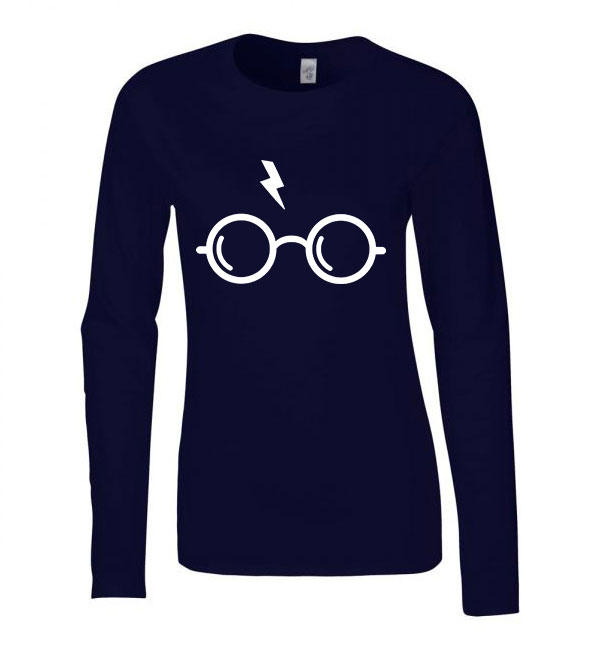 harry potter Sötétkék Női Hosszú Ujjú Póló