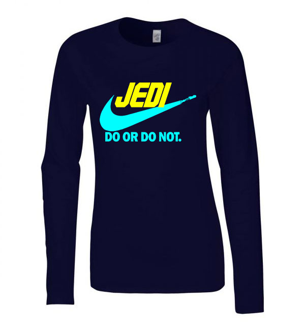 star wars jedi do or do not Sötétkék Női Hosszú Ujjú Póló
