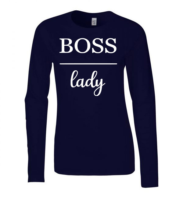 boss lady Sötétkék Női Hosszú Ujjú Póló