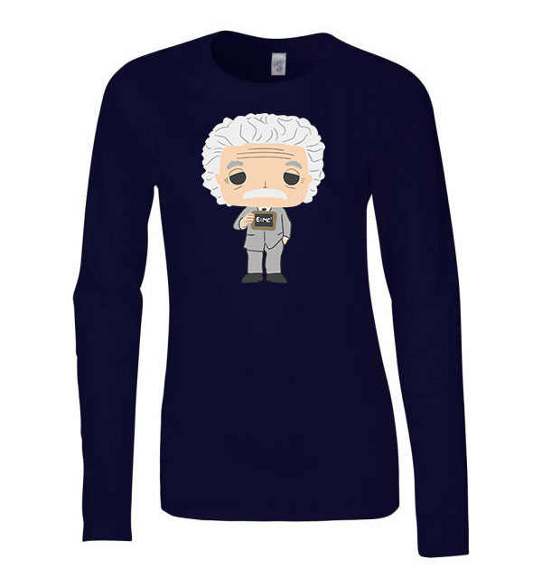 albert einstein Sötétkék Női Hosszú Ujjú Póló