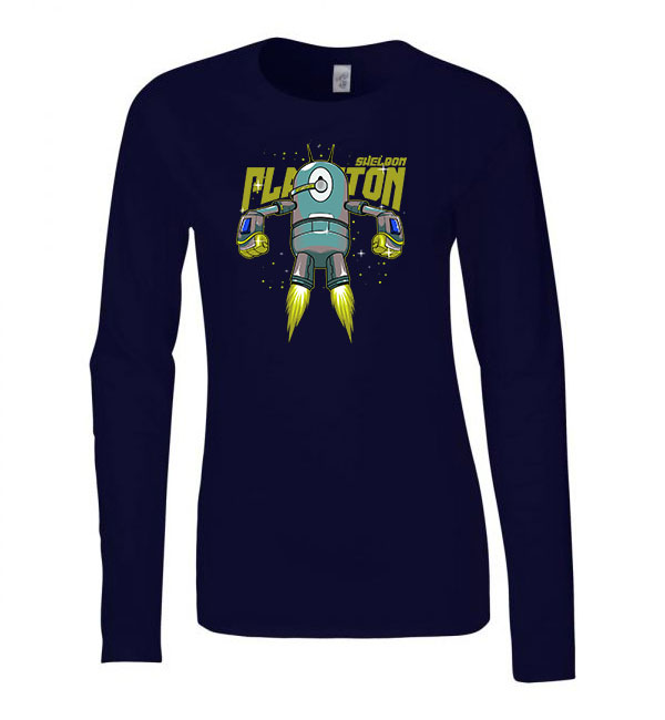 spongya bob plankton Sötétkék Női Hosszú Ujjú Póló