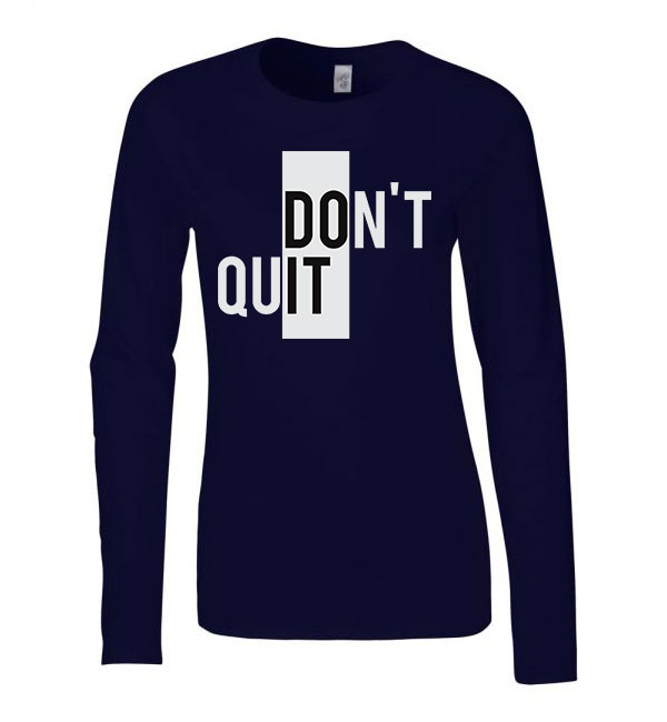 Do It Dont Quit Sötétkék Női Hosszú Ujjú Póló