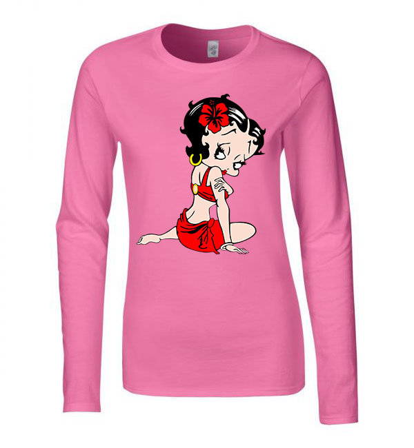 Betty Boop Rózsaszín Női Hosszú Ujjú Póló