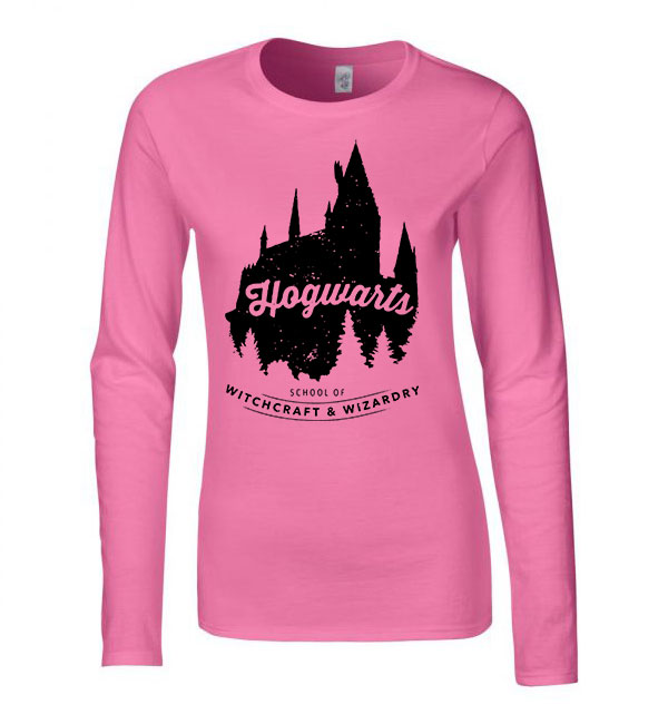hogwarts harry potter roxfort Rózsaszín Női Hosszú Ujjú Póló