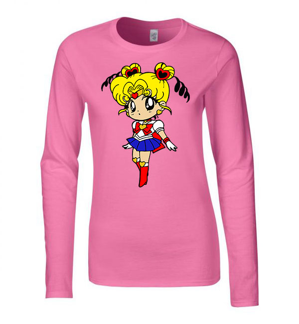 sailor moon Rózsaszín Női Hosszú Ujjú Póló