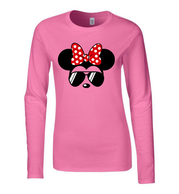 Minnie Egér Rózsaszín Női Hosszú Ujjú Póló