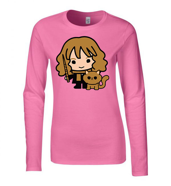 Harry Potter hermione granger csámpás Rózsaszín Női Hosszú Ujjú Póló