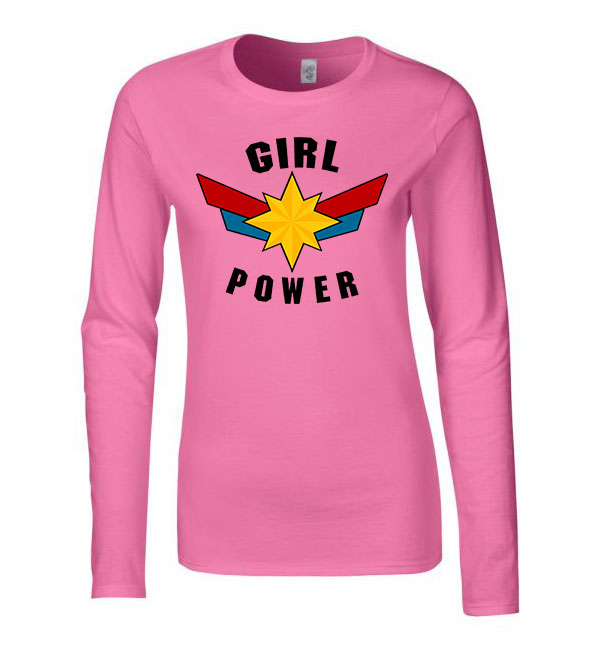 girl power Rózsaszín Női Hosszú Ujjú Póló
