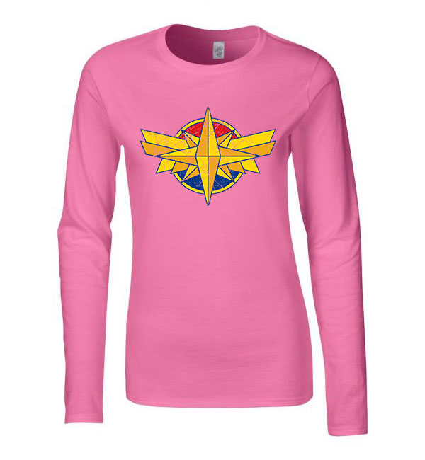 captain marvel marvel kapitány Rózsaszín Női Hosszú Ujjú Póló